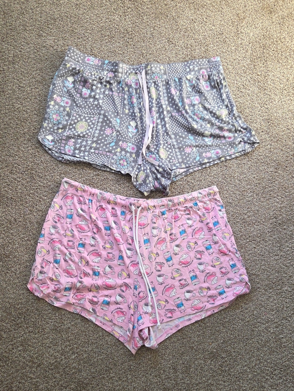 Secret Treasures Pink & Gray Printed Knit Sleep Shorts Duo